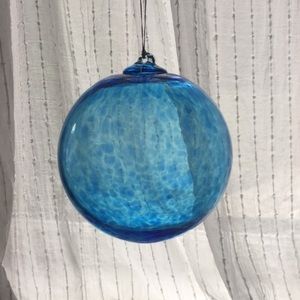 Blue glass witch ball decor